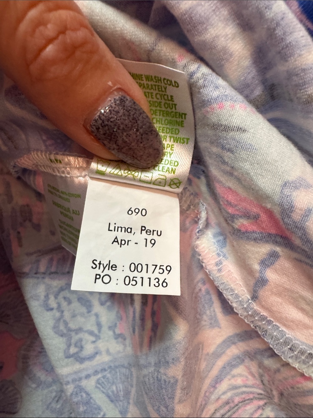 Sleeveless Tropical Print Kristin Tank Top - Pink & Blue - Picture 6 of 6